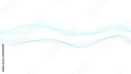 Abstract white background with blue wave line.
Vector abstract background with dynamic blue waves, lines, and particles. Gradient blue curve wave, white background.