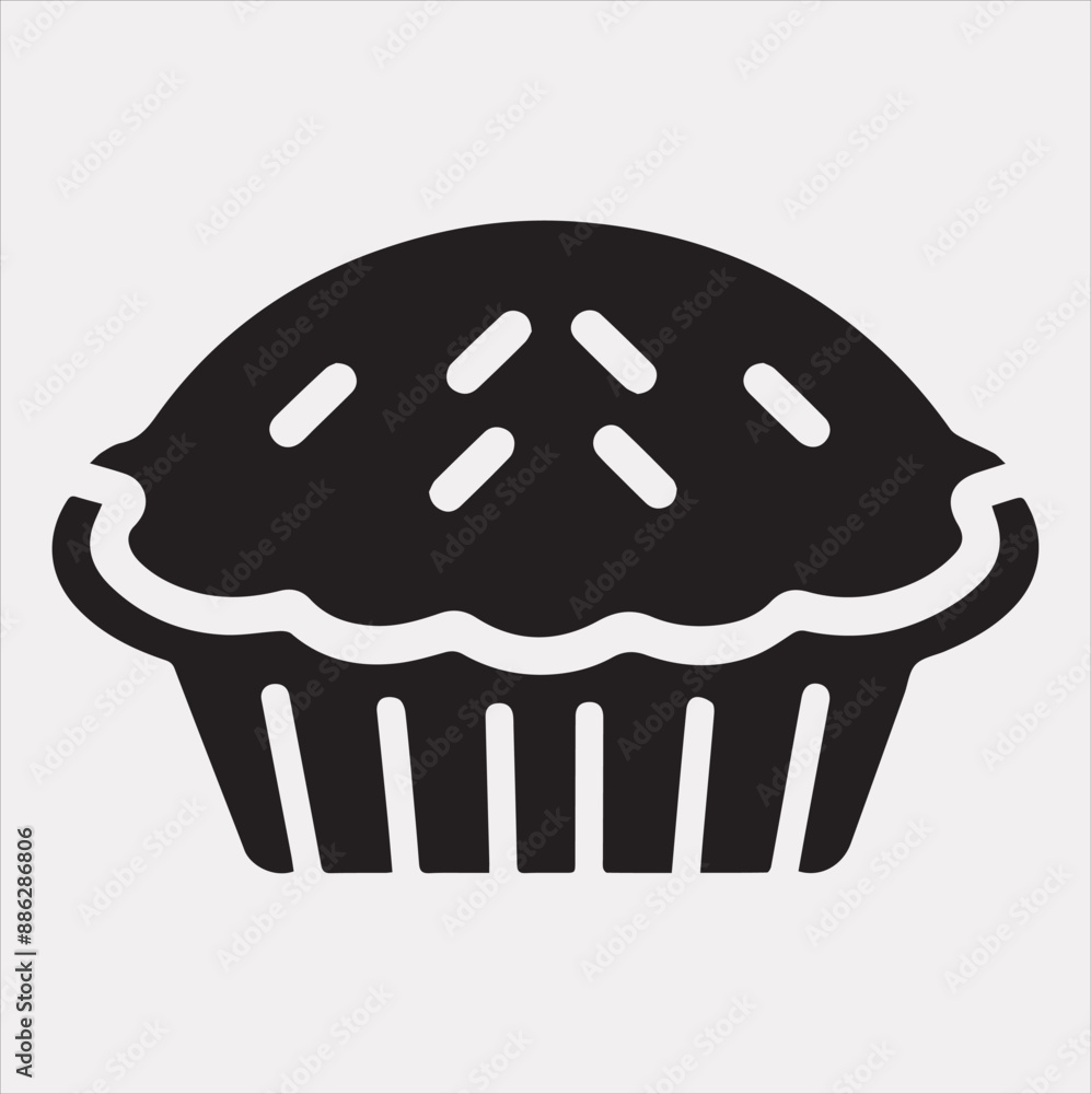 Pie icon silhouette vector on a white background Pie icon silhouette vector on a white background