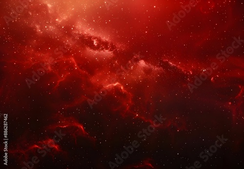 Red Nebula, Milky Way, Cinematic Stars