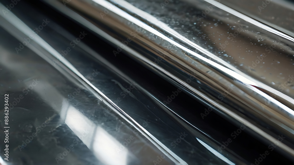 A detailed image of a polished stainless steel surface with subtle reflections and highlights A detailed image of a polished stainless steel surface with subtle reflections and highlights