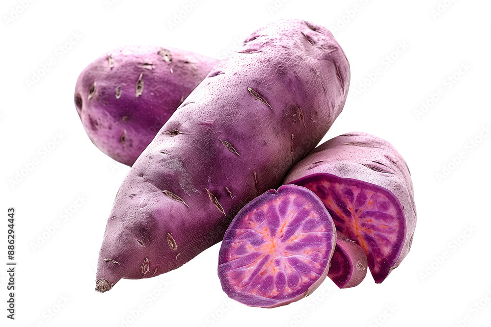 Obraz premium Jewel orange sweet potatoes isolated on a white background.