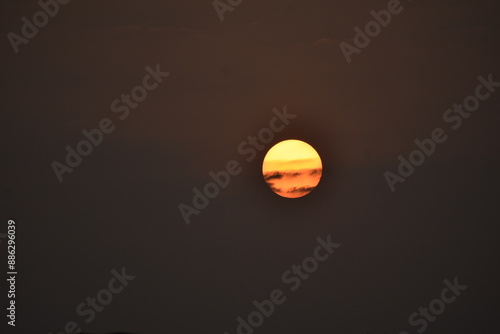 evening sunset in the dark clouds