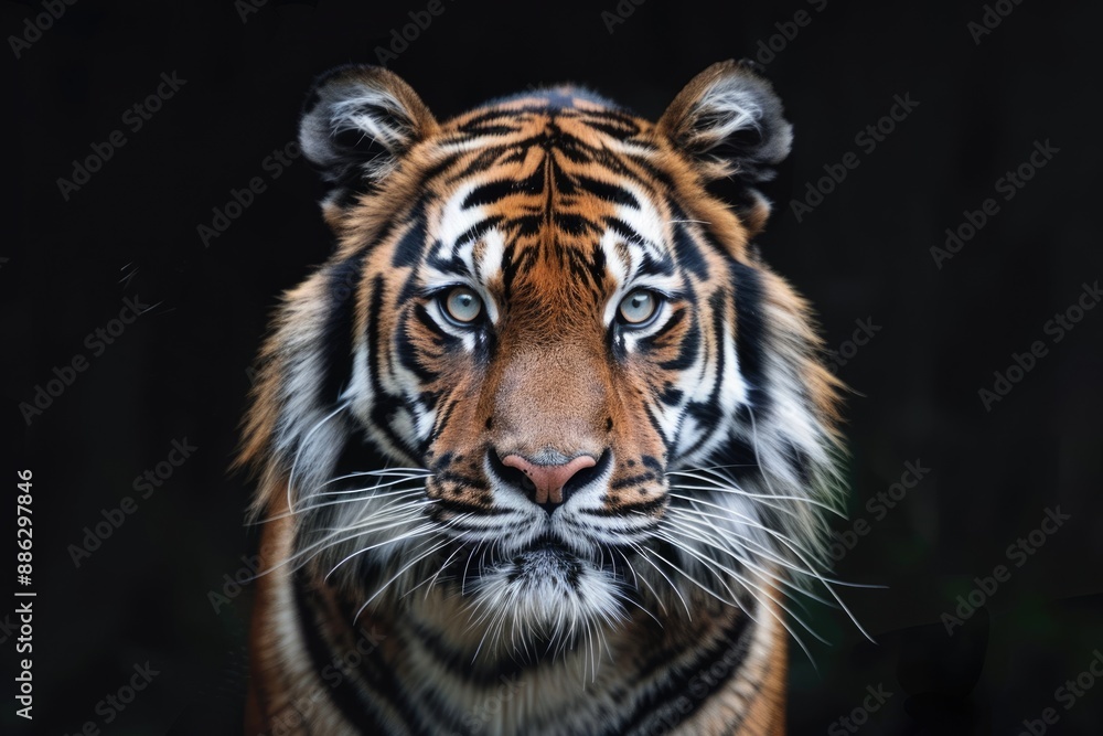 Close-Up Portrait of a Majestic Tiger Close-Up Portrait of a Majestic Tiger