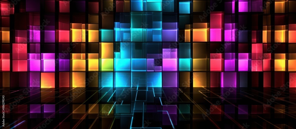 Abstract Neon Lights in a Grid Pattern Abstract Neon Lights in a Grid Pattern