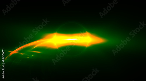 energievoll leuchtender dynamischer Lichtschweif, Energie, Strom, Stärke, kraftvoll, schnelles Internet, Licht, Technologie, Wissenschaft, grün