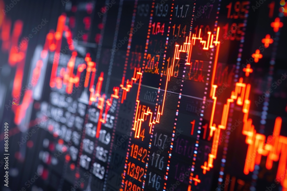 Stock market crash with falling graphs Stock market crash with falling graphs