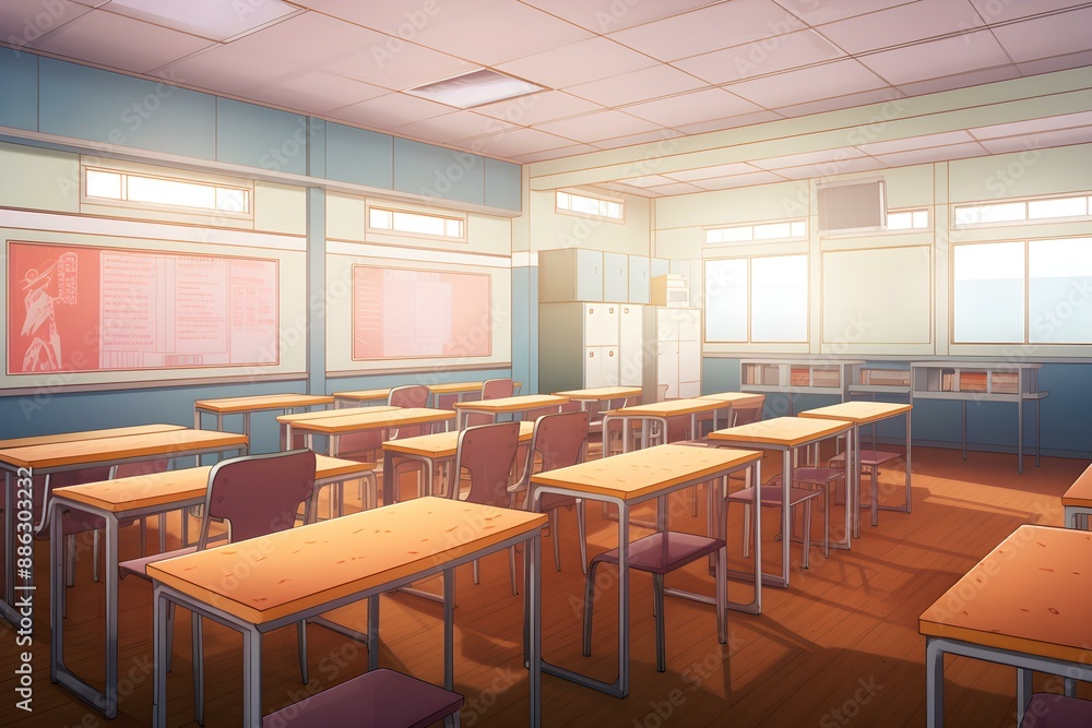Anime High School Classroom Anime High School Classroom
