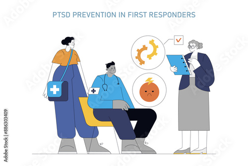 Disaster Psychology. Flat Vector Illustration