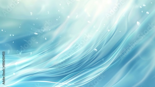  Soft Blue Abstract Background with Gentle Sunlight and Light Blue Sky Featuring White Clouds, Perfect for Design, Banner, or Wallpaper Templates 