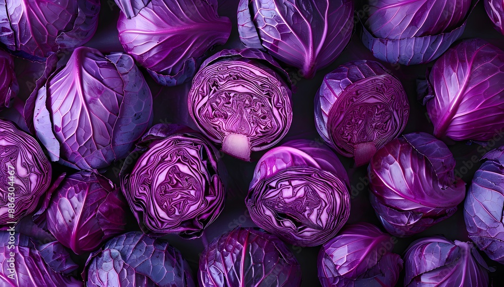 Vibrant Purple Cabbage Pattern for Food Designs Vibrant Purple Cabbage Pattern for Food Designs