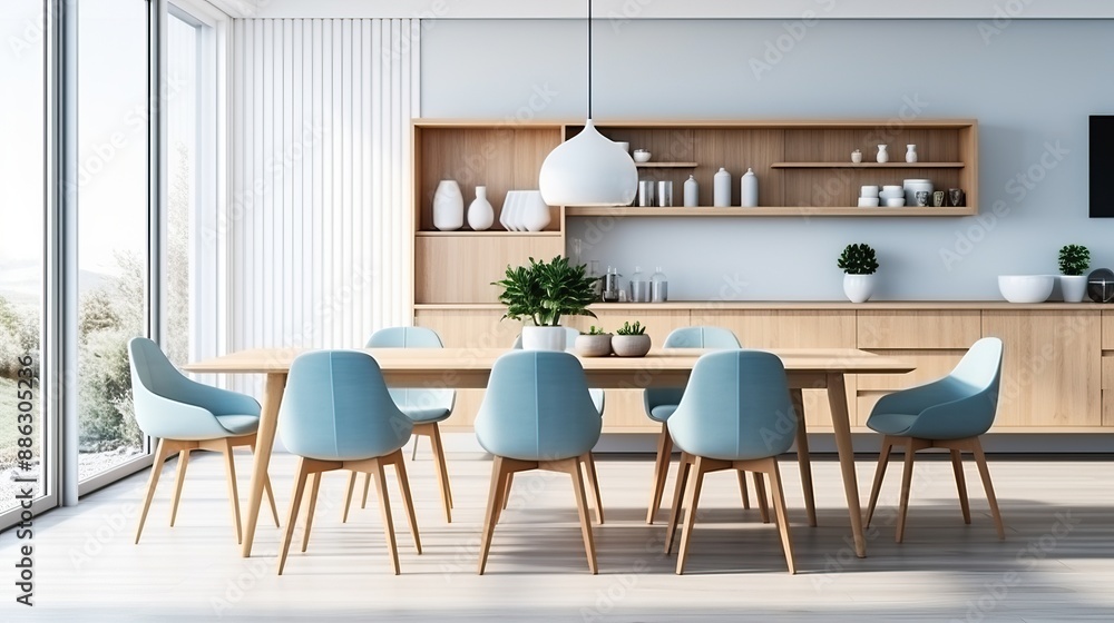 Modern Dining Room with Natural Light and Minimalist Decor Modern Dining Room with Natural Light and Minimalist Decor