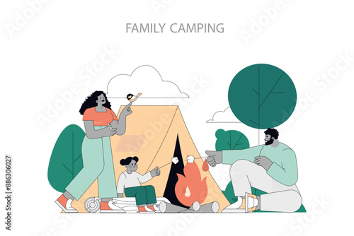 Summer Activities. Flat Vector Illustration