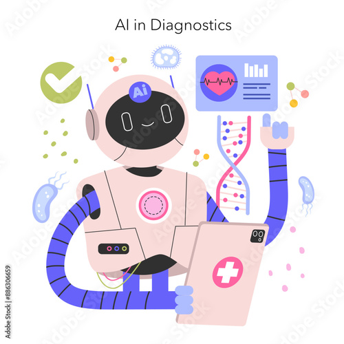 Future Medicine. Flat Vector Illustration