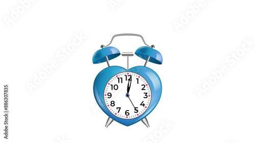 Alarm. Animation, wake-up time, alarm clock on a white background.