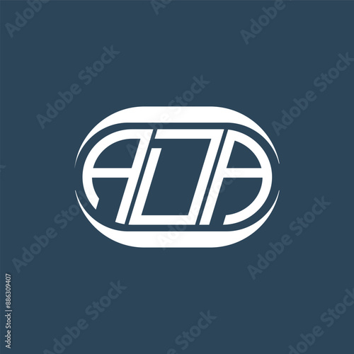 ADA abstract monogram logo design. ADA monogram unique modern flat abstract letter logo design.