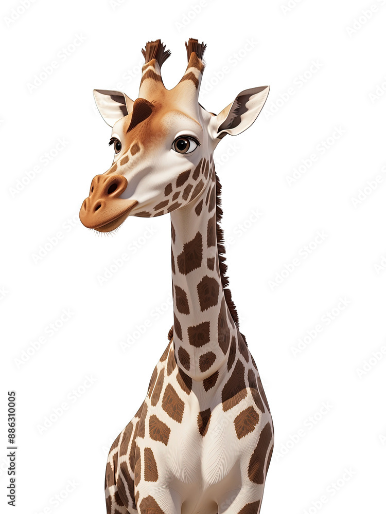 Fototapeta premium 3d animation giraffe on white