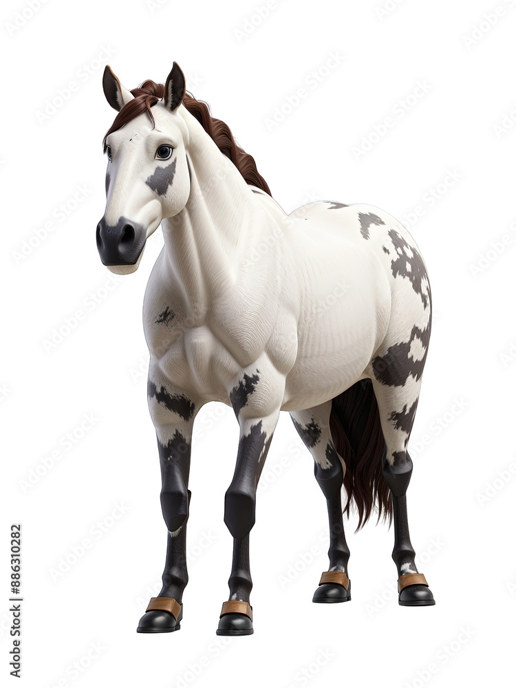 Obraz premium 3d animation horse on white