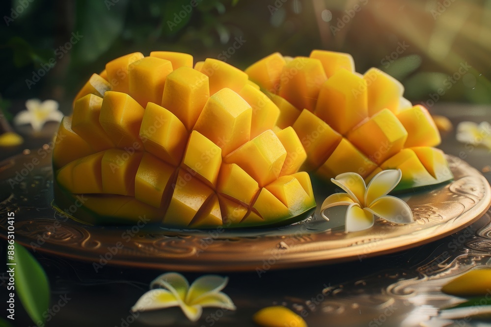 Delicious mango fruits cut out Delicious mango fruits cut out