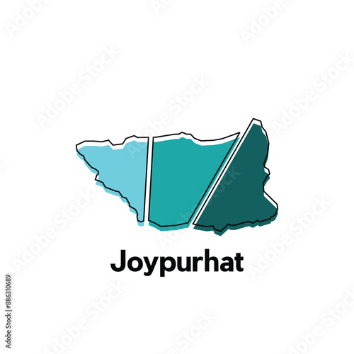 Map City of Joypurhat vector design template, World Map International vector template with outline graphic sketch style isolated on white background photo