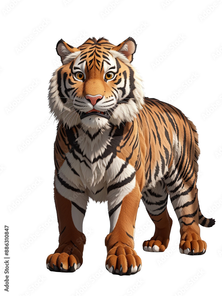 3d animation tiger on white 3d animation tiger on white