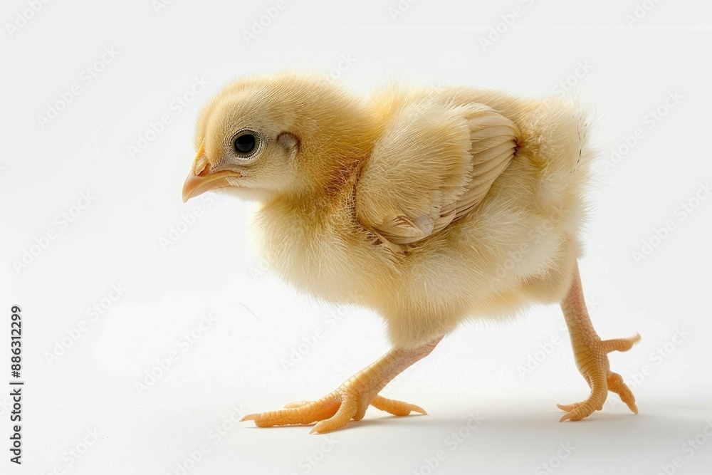 Obraz premium A Newborn Chick Taking its First Steps