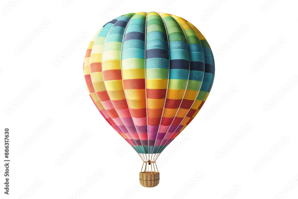 Fototapeta premium Colorful Hot Air Balloon isolated on white background