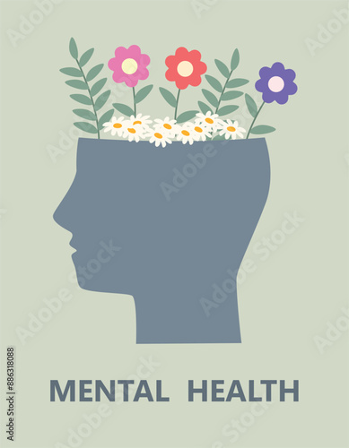 Mental health awareness concept poster design