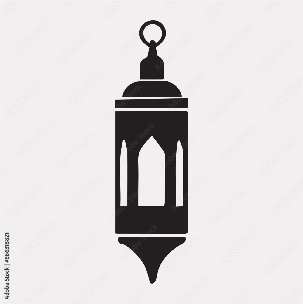Ramadan lanterns silhouette simple and clean flat-line art lamps on a white background Ramadan lanterns silhouette simple and clean flat-line art lamps on a white background