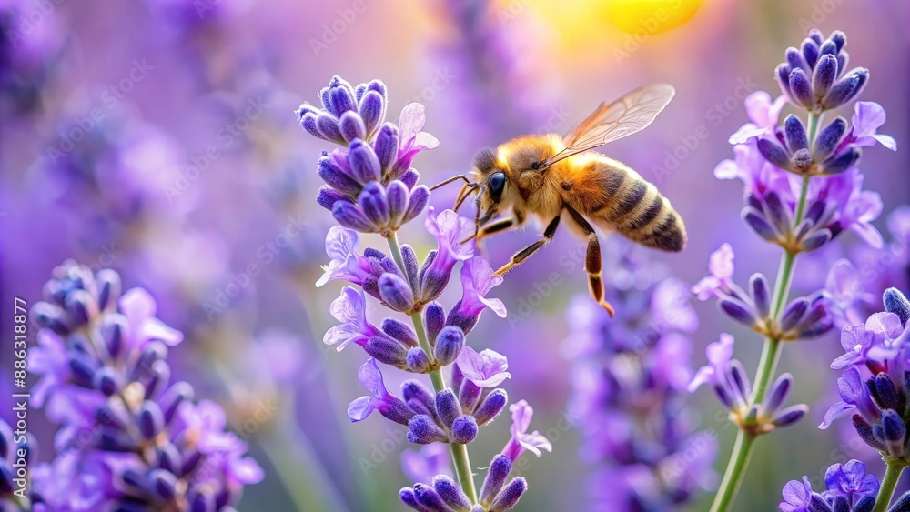 Bee collecting nectar on lavender flowers, bee, nectar, lavender, flower, pollination, insect, nature, garden, flora, purple Bee collecting nectar on lavender flowers, bee, nectar, lavender, flower, pollination, insect, nature, garden, flora, purple