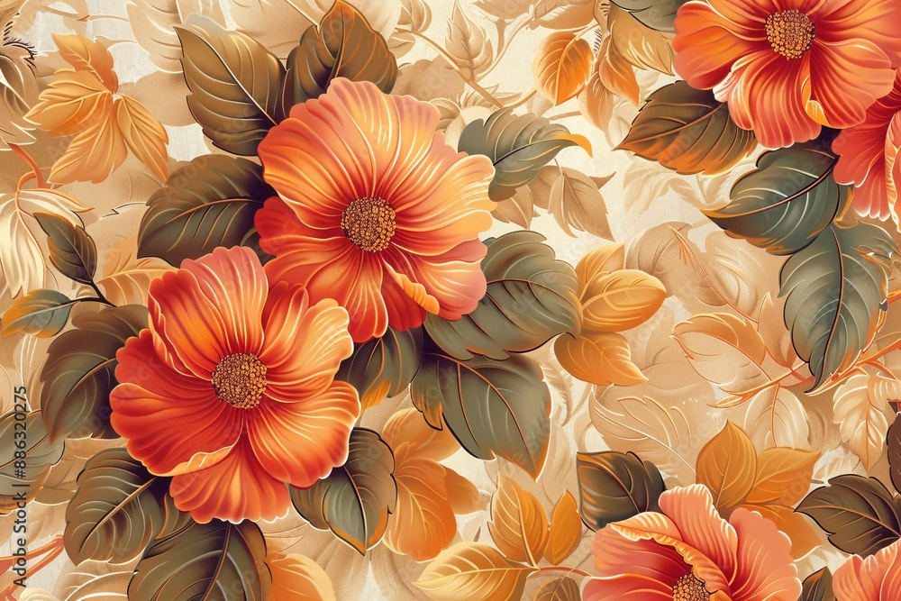 Seamless background with flowers. Seamless background with flowers.
