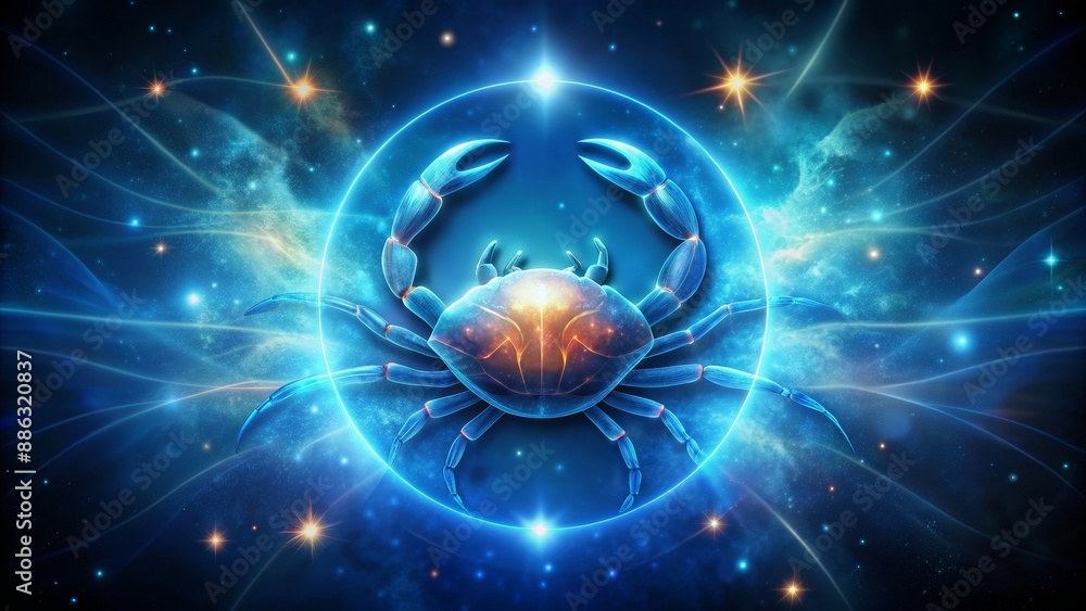 Obraz premium of a zodiac sign cancer symbol, astrology, zodiac, crab, horoscope, water sign, constellation