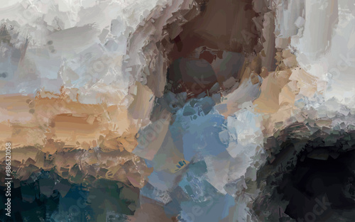 shadow effect illustration of a earth color background blended block brush stroke in gradient vector style