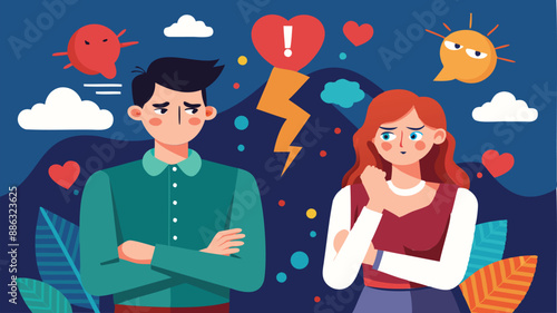 Relationship Troubles: Young Couple Arguing, Facing Conflict and Potential Divorce