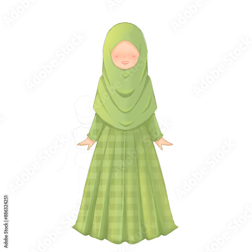 Muslimah girl illustration