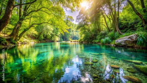 Beautiful natural spring summer defocused panoramic , nature, landscape, blurred, vibrant, sunny, outdoors, tranquil