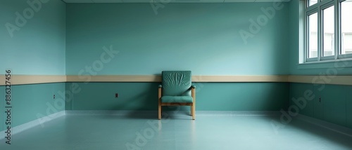 A deserted hospital wing, echoing with the silence of halted clinical trials due to bankruptcy