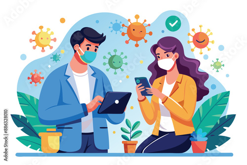 Remote Video Conferencing: Man and Woman Teammates Collaborate Using Smartphones During COVID-19 Pandemic