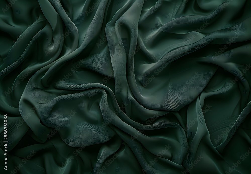 Fototapeta premium Dark Green Fabric Texture Background