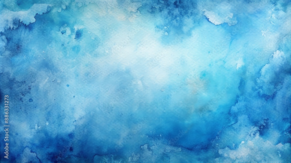 Fototapeta premium Blue watercolor background with unique stains and textures, watercolor, blue, stains, abstract, artistic, texture, paint