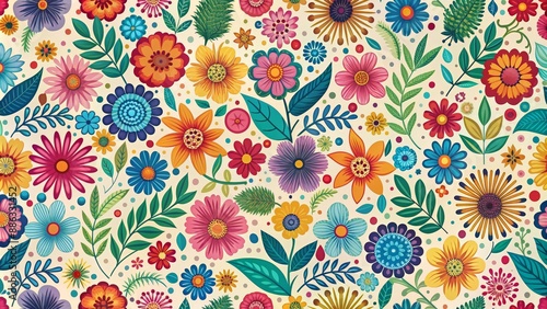 seamless pattern with colorful floral elements, floral, seamless, pattern, nature, background, design, repeat, texture