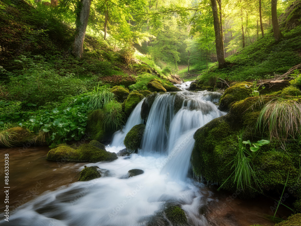 waterfall in the forest waterfall in the forest