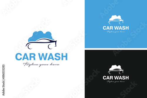 Vector of car wash logo design illustration template idea