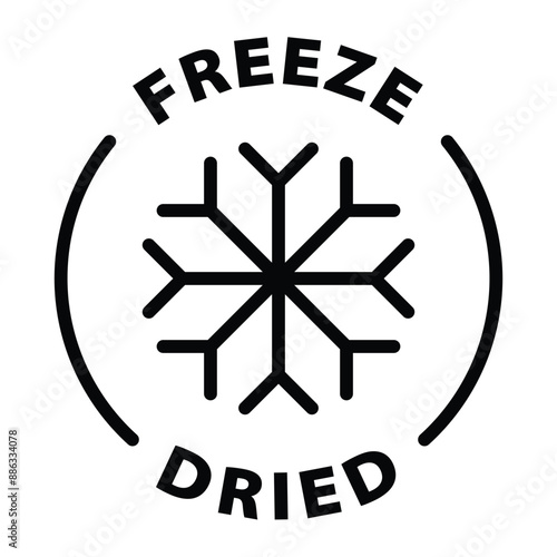 freeze dried black outline icon round rounded circle badge stamp label isolated on transparent background