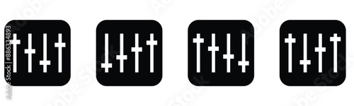 Sound volume level icon, sound controller icon, Adjustment settings slider icon