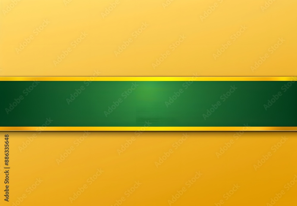 Abstract Green and Yellow Minimalist Background with Golden Ribbon Abstract Green and Yellow Minimalist Background with Golden Ribbon
