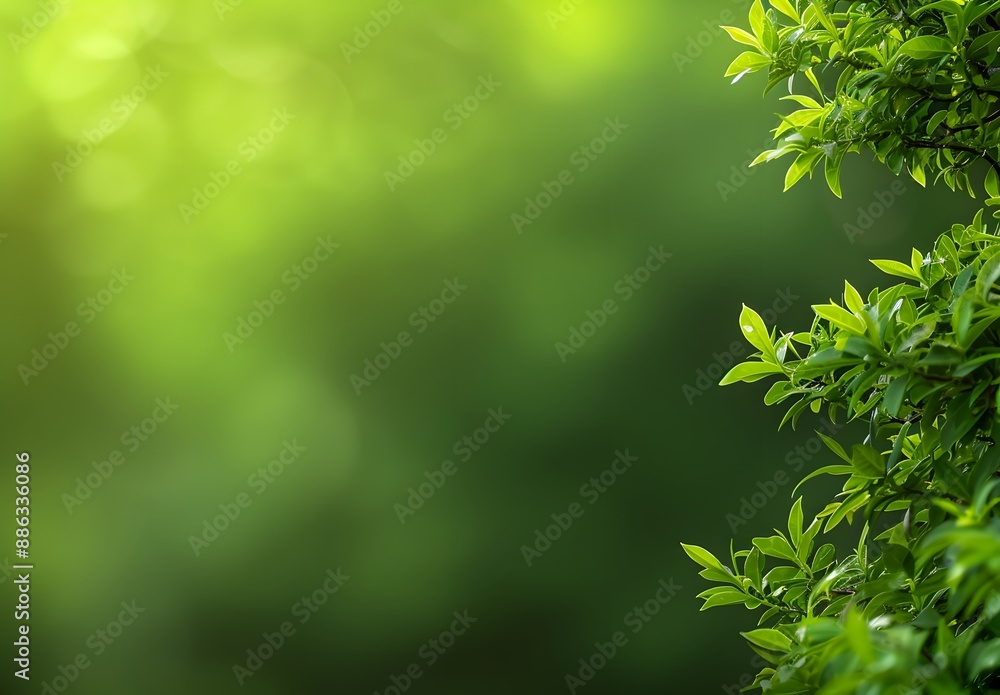 Green Leaf Background With Blurred Copy Space Green Leaf Background With Blurred Copy Space