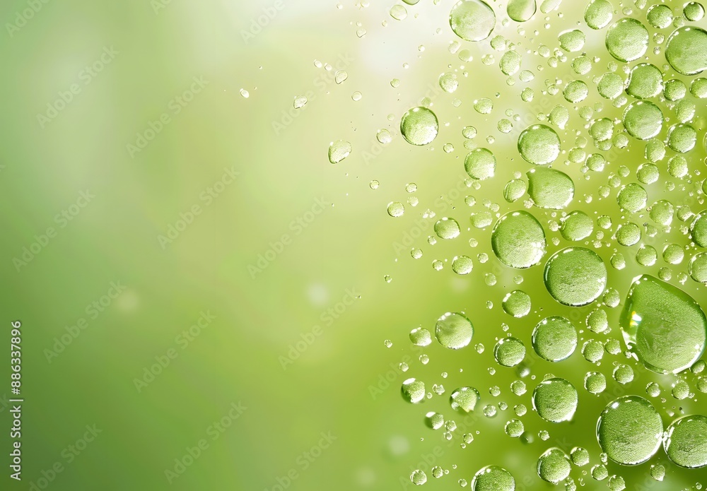 Green Background with Water Drops and Lime Colors Green Background with Water Drops and Lime Colors