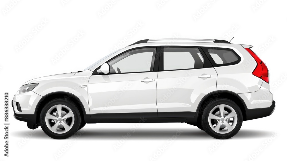 Car Isolated on White Background. Side View of SUV Brand Auto Car Isolated on White Background. Side View of SUV Brand Auto