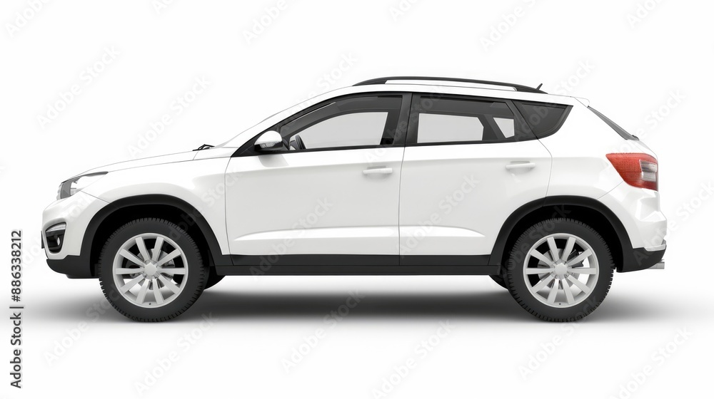 Car Isolated on White Background. Side View of SUV Auto Brand Car Isolated on White Background. Side View of SUV Auto Brand