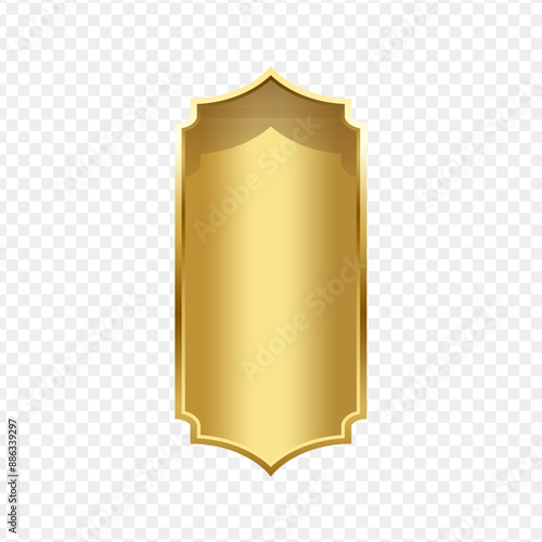 Realistic golden frames in arabic style isolated. Traditional islamic 3d shape. Ramadan kareem frames with transparent background